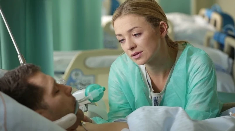 Andrzej Młynarczyk i Barbara Kurdej-Szatan na planie "M jak miłość" Andrzej Młynarczyk i Barbara Kurdej-Szatan na planie "M jak miłość"