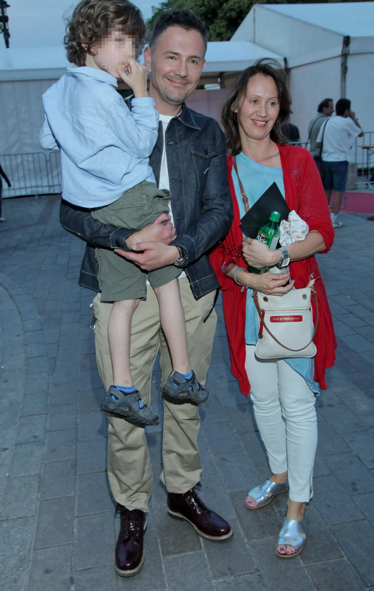 Krzysztof Ibisz z Anną Nowak-Ibisz i synem w 2012 roku