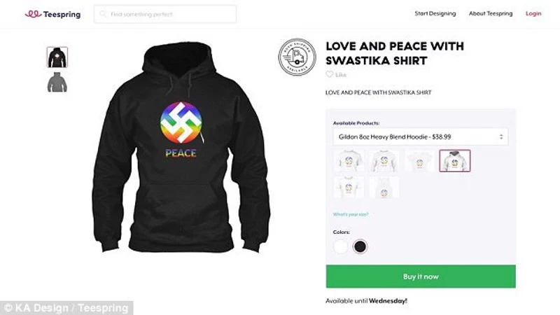 Sklep internetowy "Teespring" zapewnia, że nie sprzedał ani jednej bluzy ze swastyką