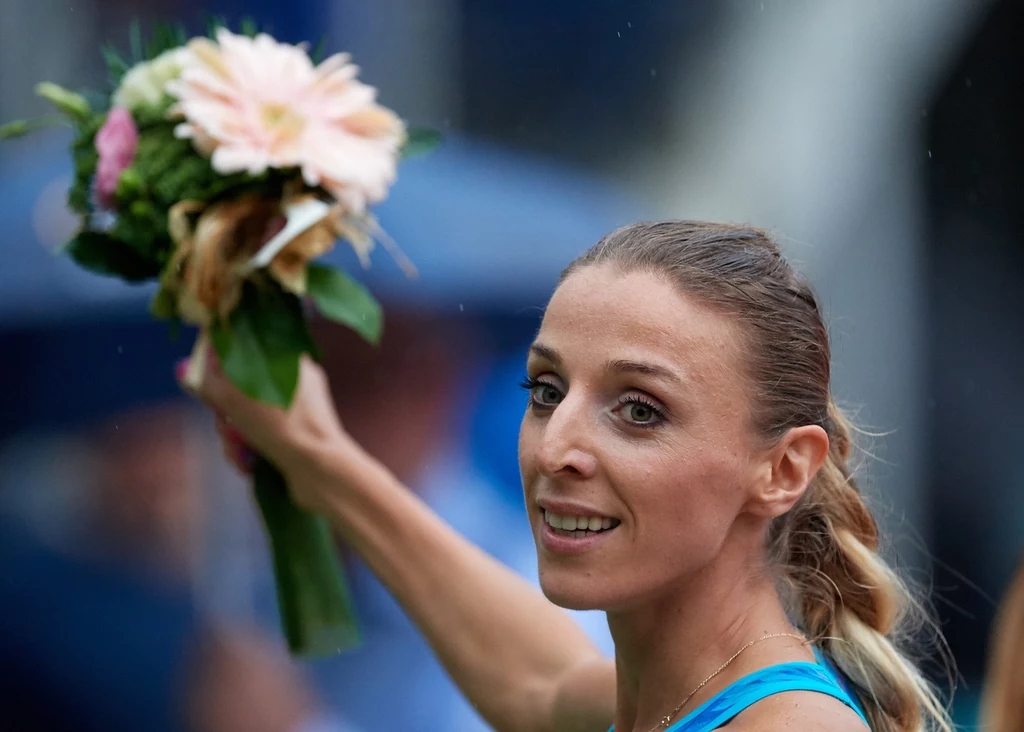 Angelika Cichocka na mecie biegu na 1500 metrów kobiet, podczas 20. lekkoatletycznego mityngu Grand Prix Sopotu im. Janusza Sidły