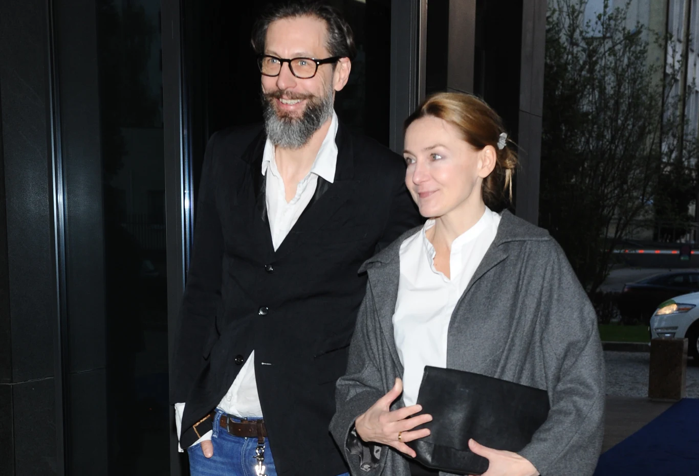 Szymon Majewski z żoną