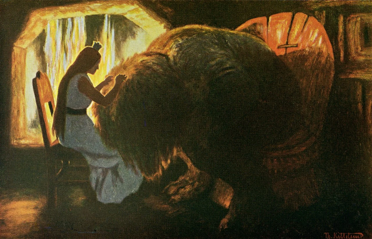 Theodor Kittelsen - "Księżniczka szczotkująca trolla" (1900 r.) Theodor Kittelsen - "Księżniczka szczotkująca trolla" (1900 r.)