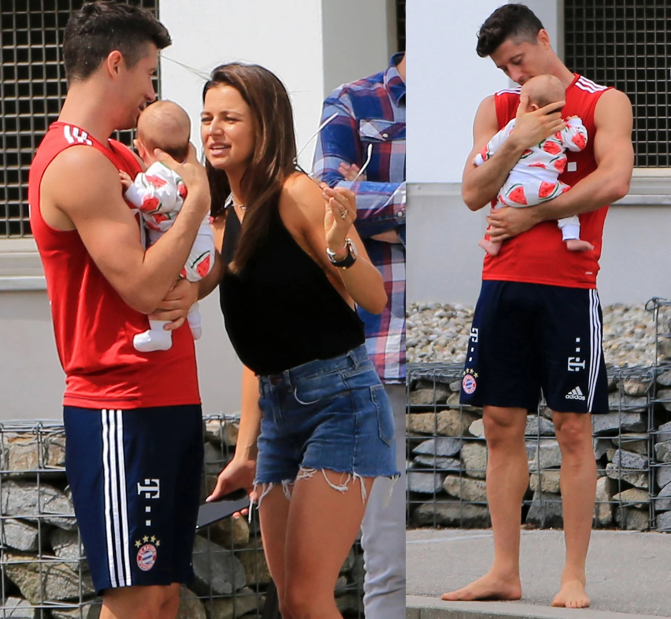 Anna i Robert Lewandowscy z córką Klarą