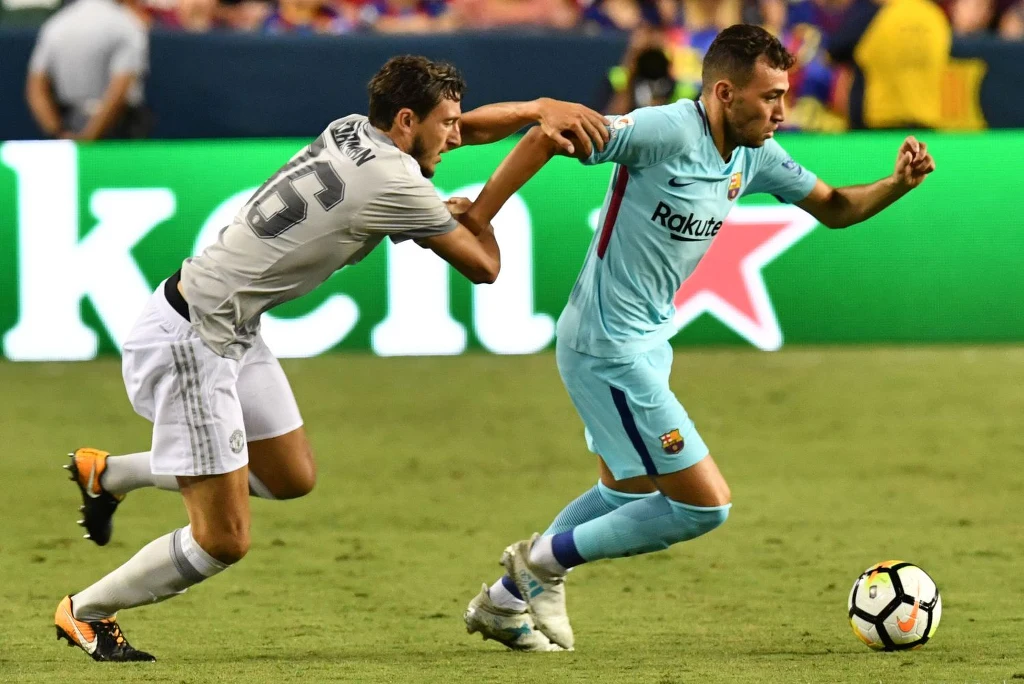 Munir El-Haddadi podczas towarzyskiego spotkania z Manchesterem United