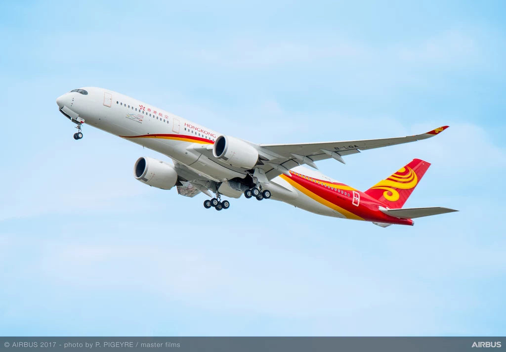 Airbus A350 XWB w barwach linii Hong Kong Airlines