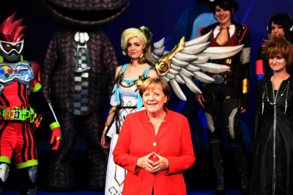 Wizyta Angeli Merkel na targach Gamescom 2017