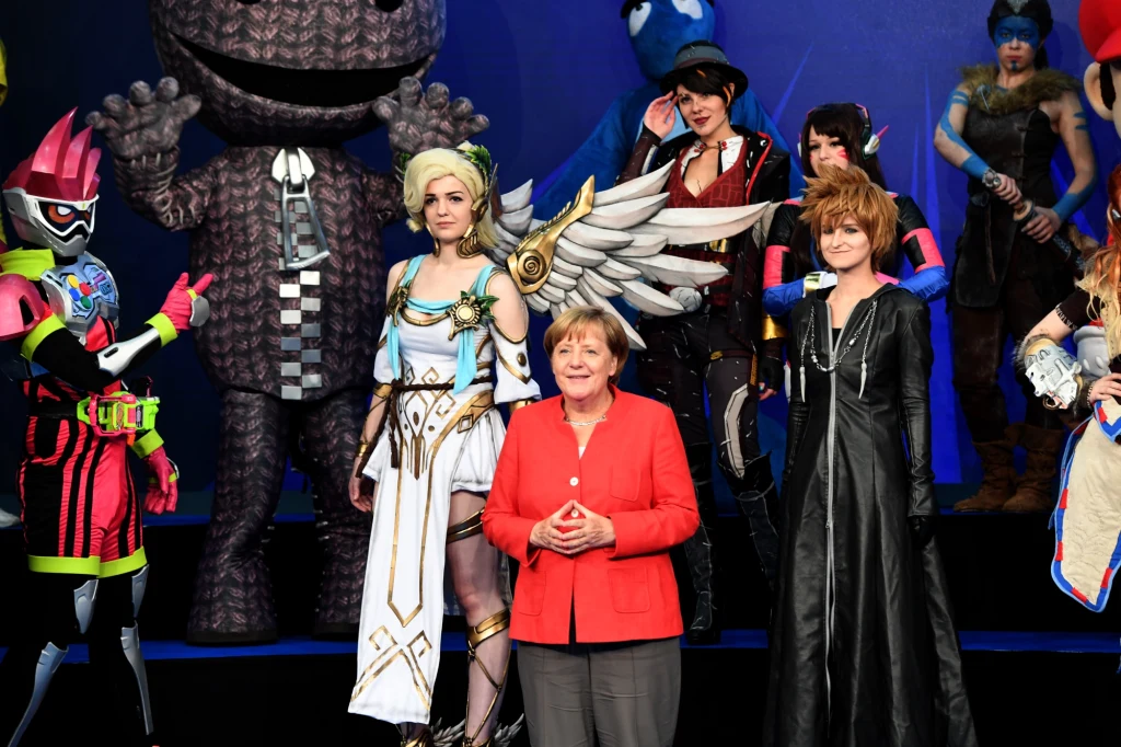 Wizyta Angeli Merkel na targach Gamescom 2017