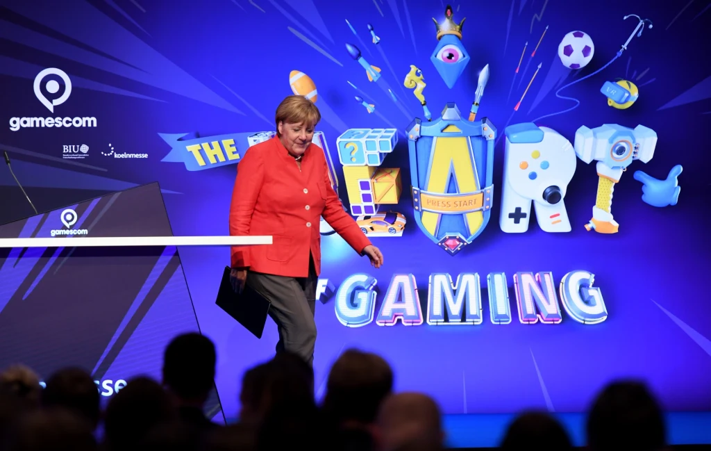 Wizyta Angeli Merkel na targach Gamescom 2017