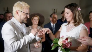 Paweł Domagała i Roma Gąsiorowska na planie filmu "Serce nie sługa"
