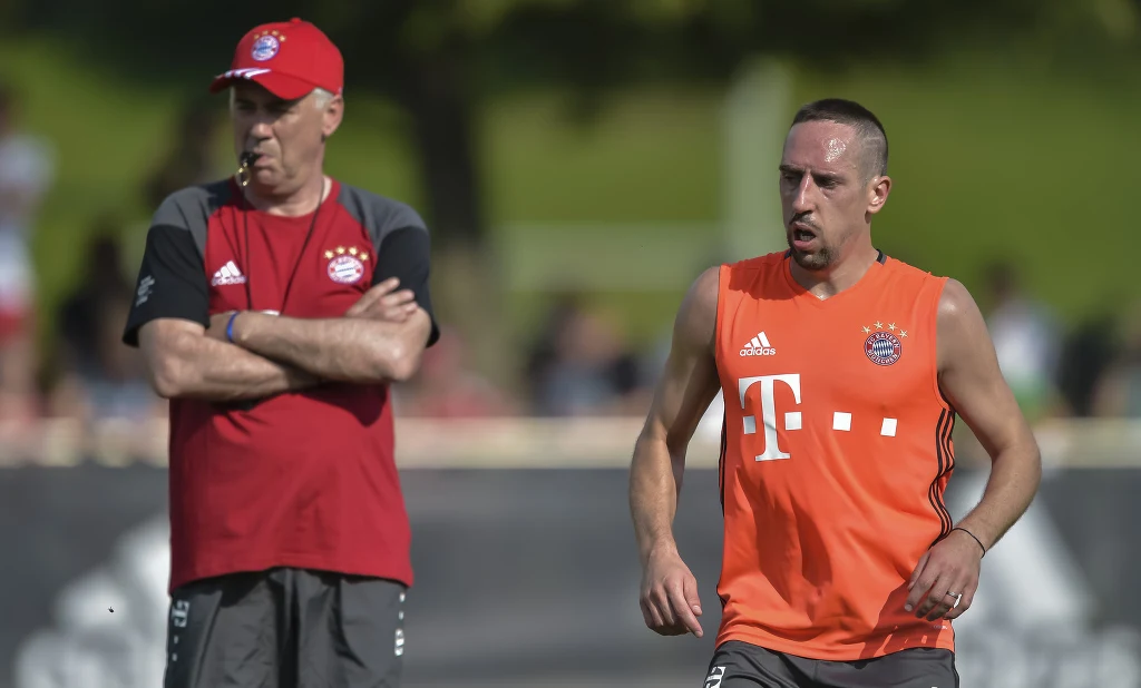 Carlo Ancelotti i Franck Ribery Carlo Ancelotti i Franck Ribery