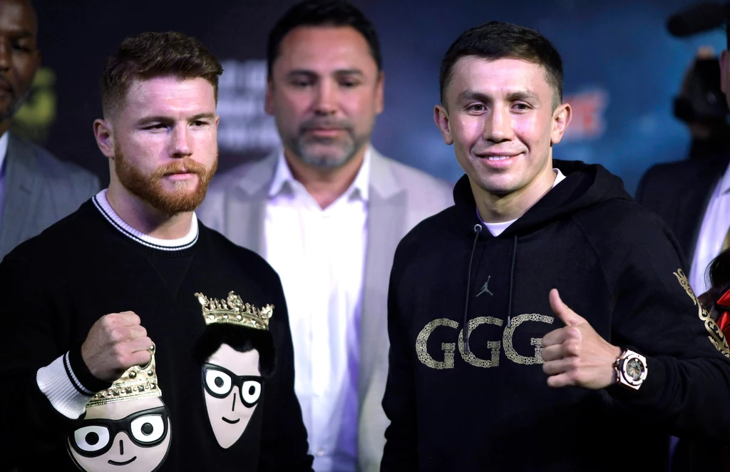 Gennadij Gołowkin (P) i Canelo Alvarez Gennadij Gołowkin (P) i Canelo Alvarez