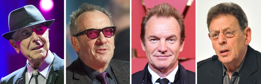 W koncercie dla Leonarda Cohena (z lewej) wystąpią Phillip Glass, Sting i Elvis Costello