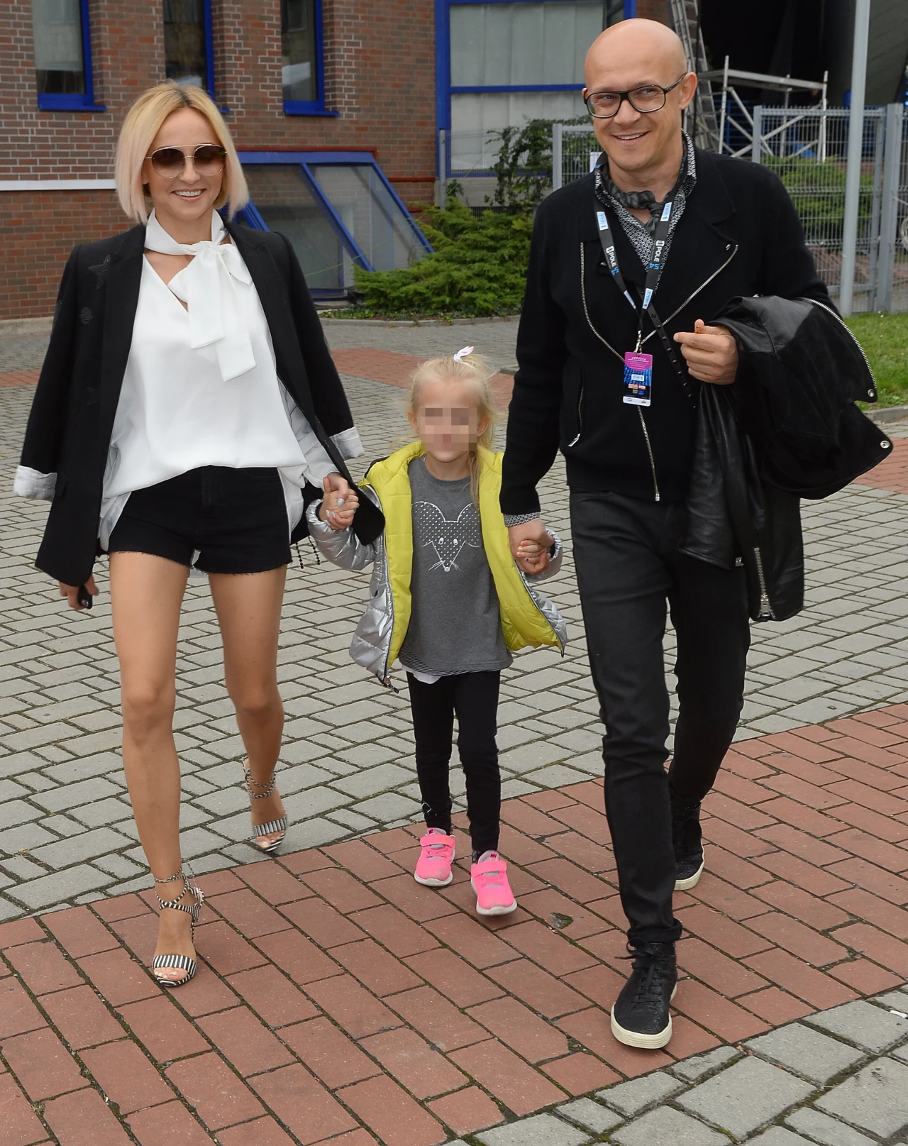 Anna Wyszkoni z partnerem i córką, 2017 r.