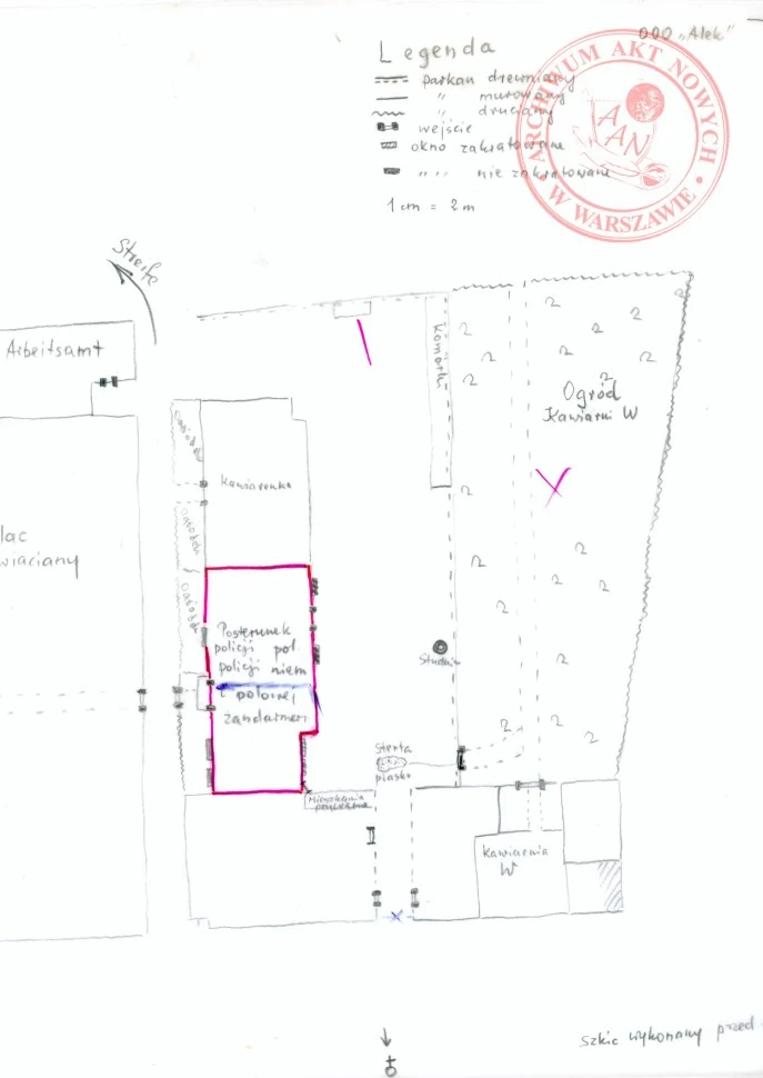 Plan akcji Wilanów, 26.IX.1943 r. przeprowadzonej przez żołnierzy Batalionu "Zośka"