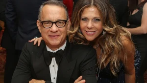 Tom Hanks i Rita Wilosn na rozdaniu Złotych Globów (2014)