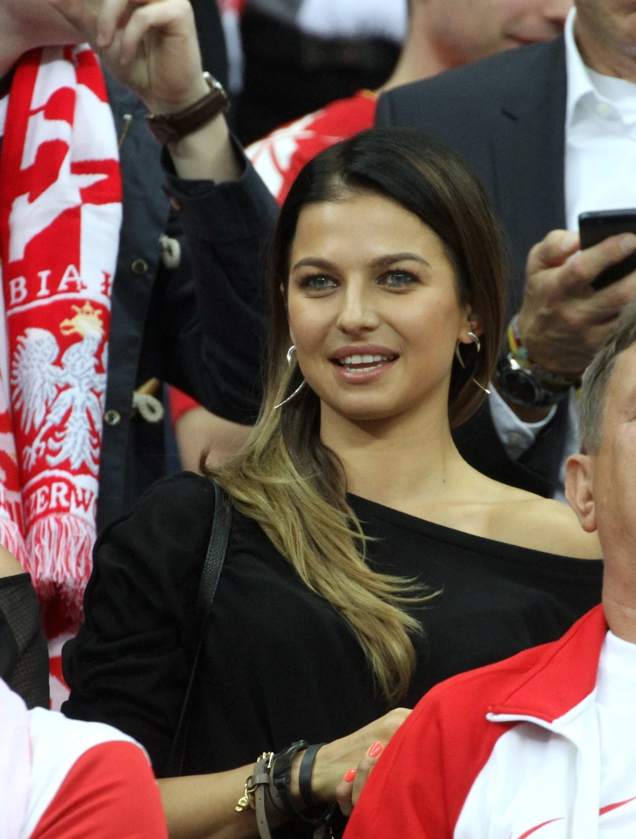 Anna Lewandowska na meczu