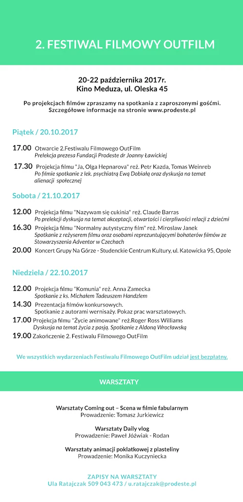 Szczegółowy program Festiwalu OutFilm