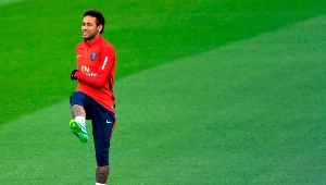 Neymar podczas treningu PSG