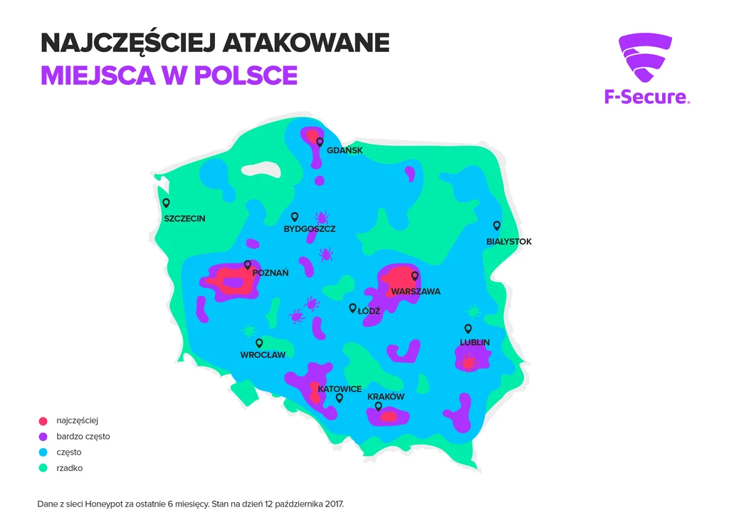 Najczęściej atakowane miejsca w Polsce