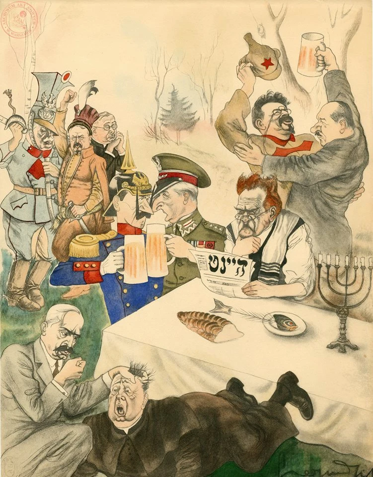 Marszałek Józef Piłsudski w karykaturach Zdzisława Czermańskiego; zbiór AAN