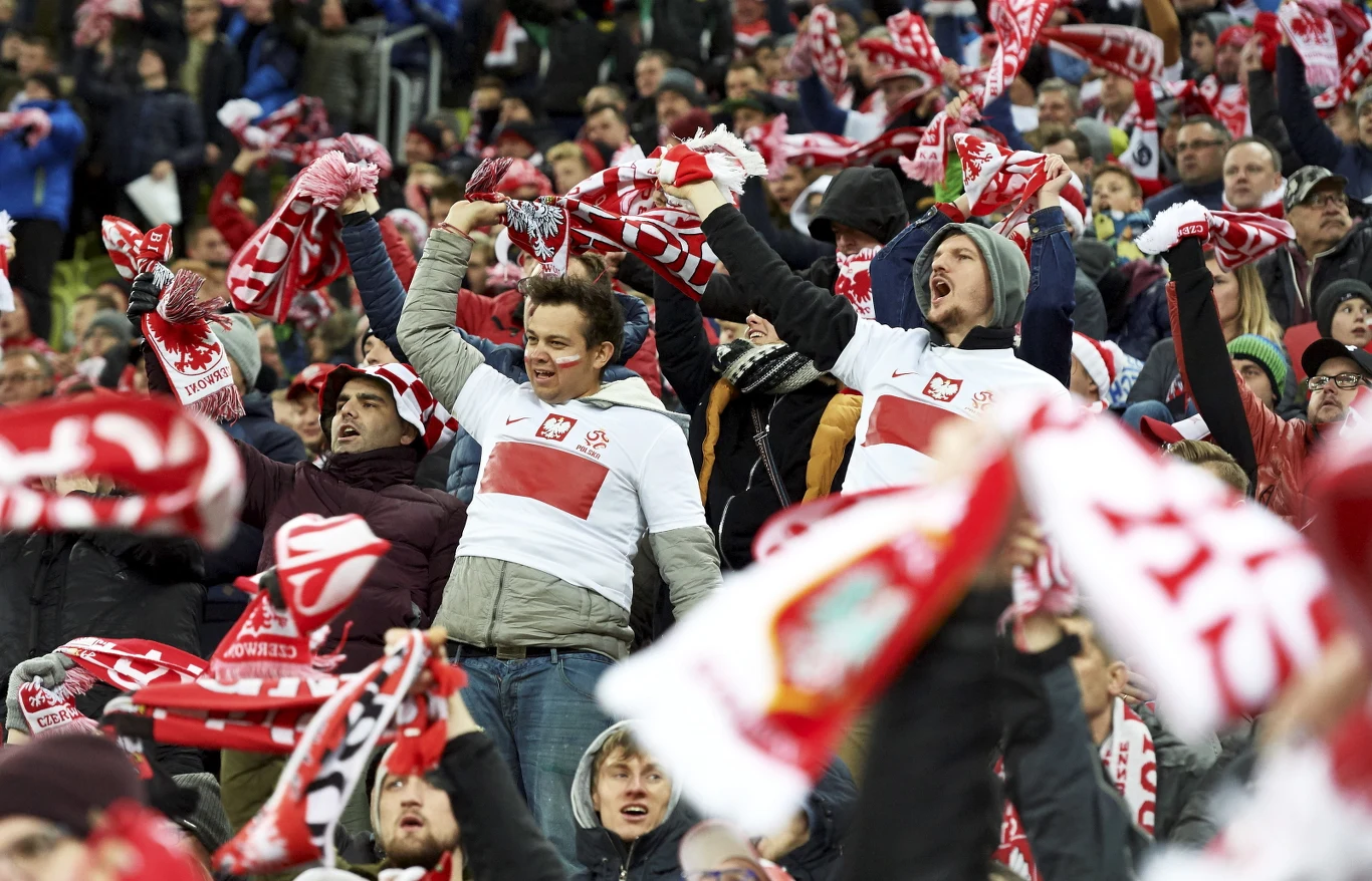 Polscy kibice podczas towarzyskiego meczu piłkarskiego z Meksykiem Polscy kibice podczas towarzyskiego meczu piłkarskiego z Meksykiem