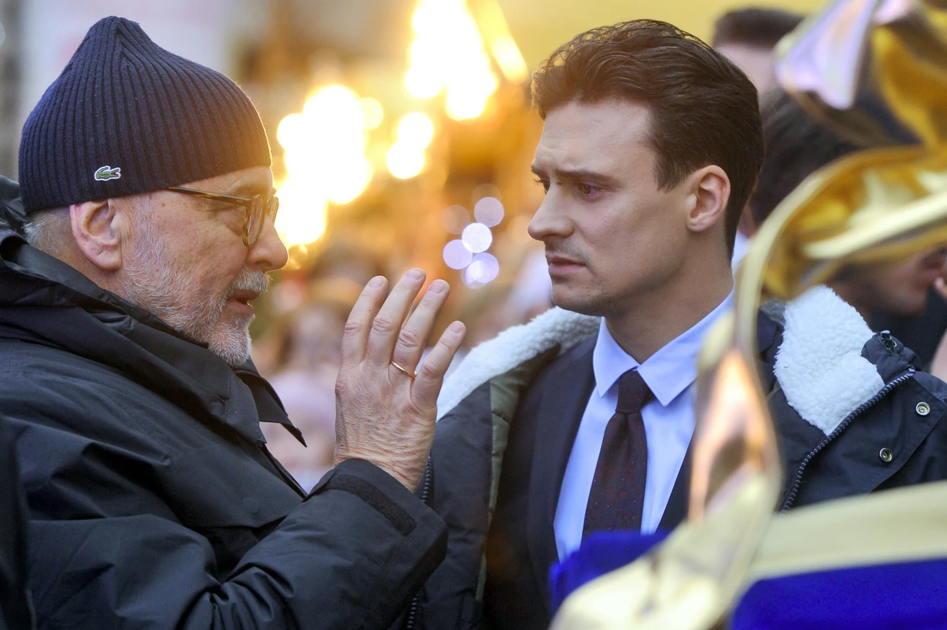 Reżyser Michał Kwieciński (L) i aktor Mateusz Damięcki (P) na planie filmu "Miłość jest wszystkim" Reżyser Michał Kwieciński (L) i aktor Mateusz Damięcki (P) na planie filmu "Miłość jest wszystkim"
