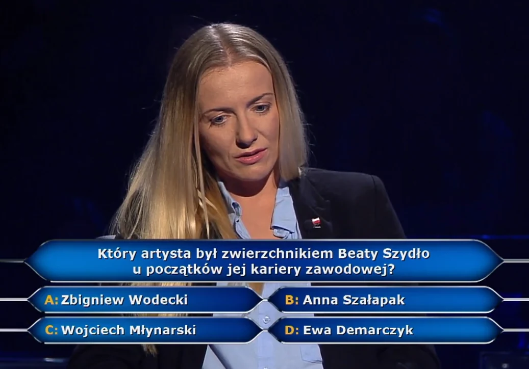 Weronika Deresz i jej pytanie za 125 tys. zł w "Milionerach" Weronika Deresz i jej pytanie za 125 tys. zł w "Milionerach"
