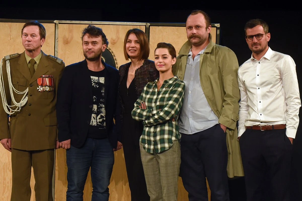 Agnieszka Więdłocha i Antoni Pawlicki podczas próby do "Polowania na łosia"