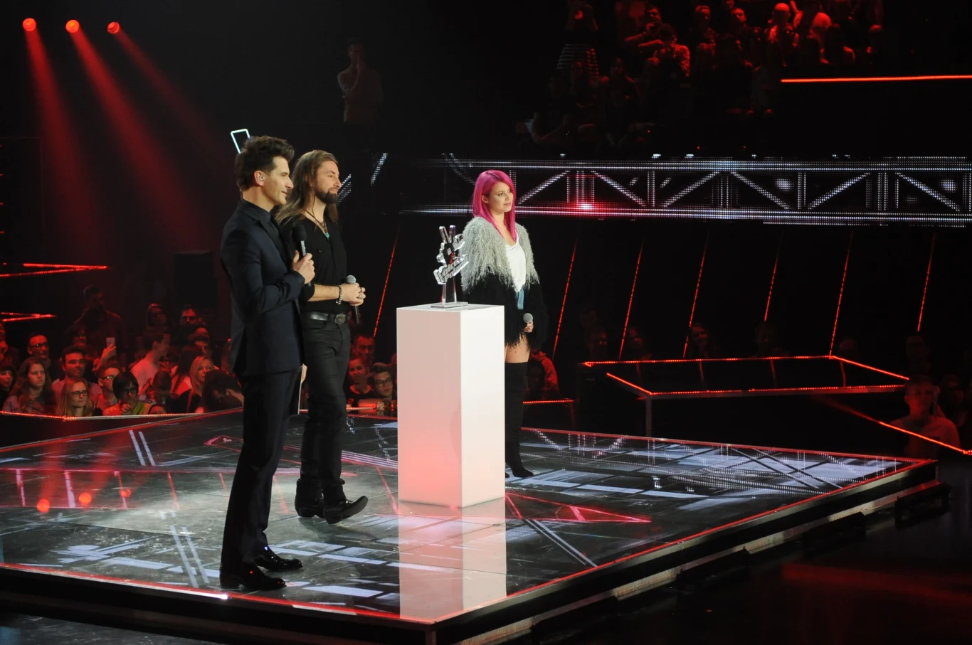 25 listopada odbył się finał ósmej edycji "The Voice of Poland". Zobacz zdjęcia z programu. Tomasz Kamel, Łukasz Łyczkowski i Marta Gałuszewska