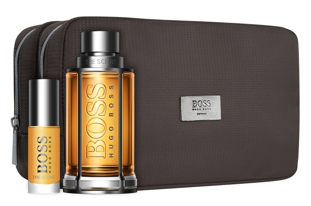Hugo Boss Boss The Scent - woda toaletowa 100 ml + MINI 8 ml + kosmetyczka, cena: 415 zł Hugo Boss Boss The Scent - woda toaletowa 100 ml + MINI 8 ml + kosmetyczka, cena: 415 zł