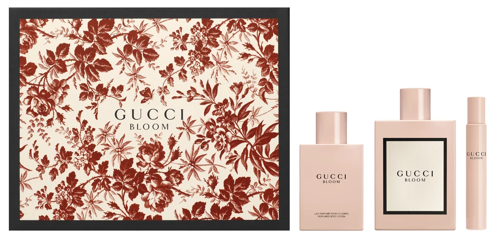 Gucci Bloom - woda perfumowana 100 ml + balsam do ciała 100 ml + roll-on 7,4 ml, cena: 519 zł