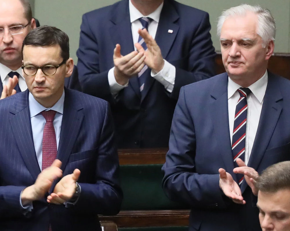 Premier Mateusz Morawiecki i wicepremier Jarosław Gowin Premier Mateusz Morawiecki i wicepremier Jarosław Gowin