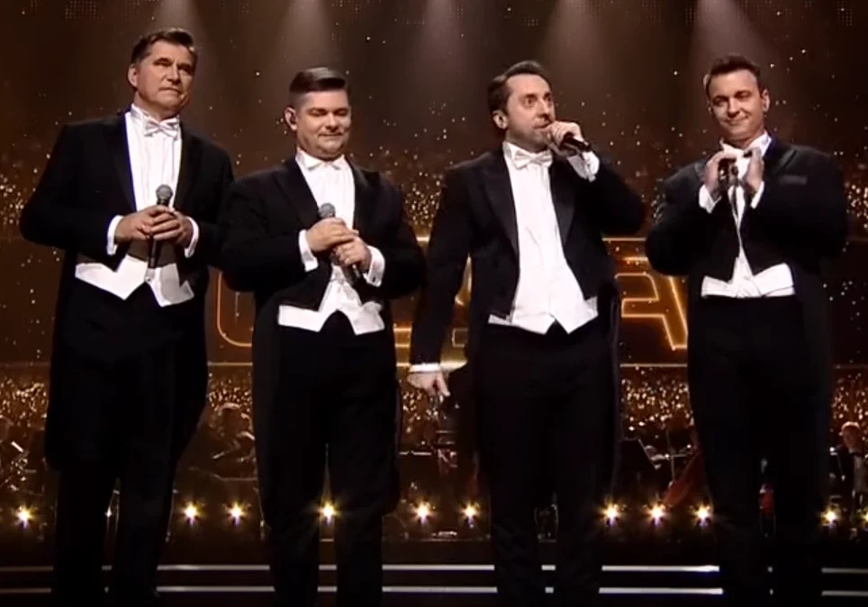 Sławomir Świerzyński, Zenek Martyniuk, Marcin Miller i Radek Liszewski na gali 25-lecia Polsatu Sławomir Świerzyński, Zenek Martyniuk, Marcin Miller i Radek Liszewski na gali 25-lecia Polsatu
