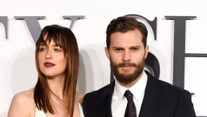 Dakota Johnson i Jamie Dornan podczas promocji filmu