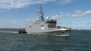 ORP "Kormoran" podczas testów morskich