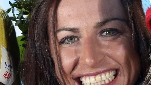 Justyna Kowalczyk ze złotym medalem poprzednich igrzysk w Soczi