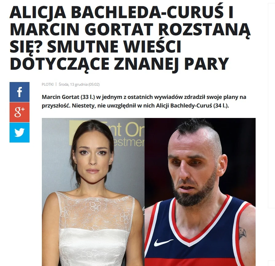 News o Alicji Bachledzie-Curuś i Marcinie Gortacie