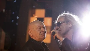 Darek Kozakiewicz i Grzegorz Markowski (Perfect) podczas sylwestra w Warszawie