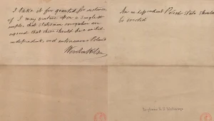 Nota Wilsona, w której Prezydent Woodrow Wilson zawarł 13 punkt orędzia wygłoszonego 100 lat temu, 8 I 1918 r. w Kongresie USA. "Powinna powstać niezależna Polska"!