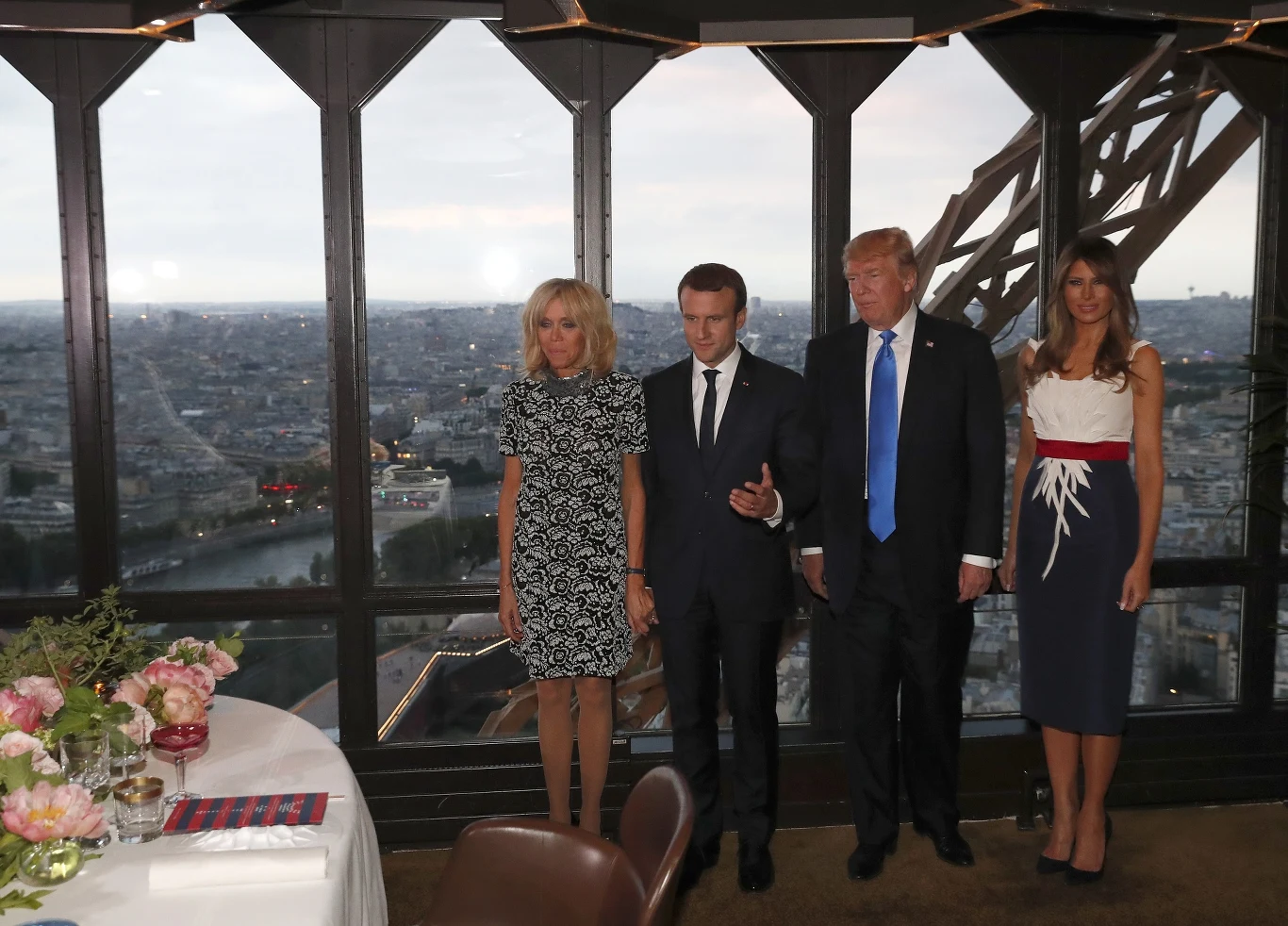 Emmanuele i Brigitte Macron z Donaldem Trumpem i Melanią Emmanuele i Brigitte Macron z Donaldem Trumpem i Melanią