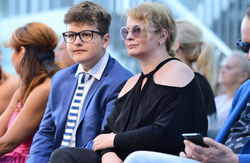 Dominika Ostałowska z synem Hubertem