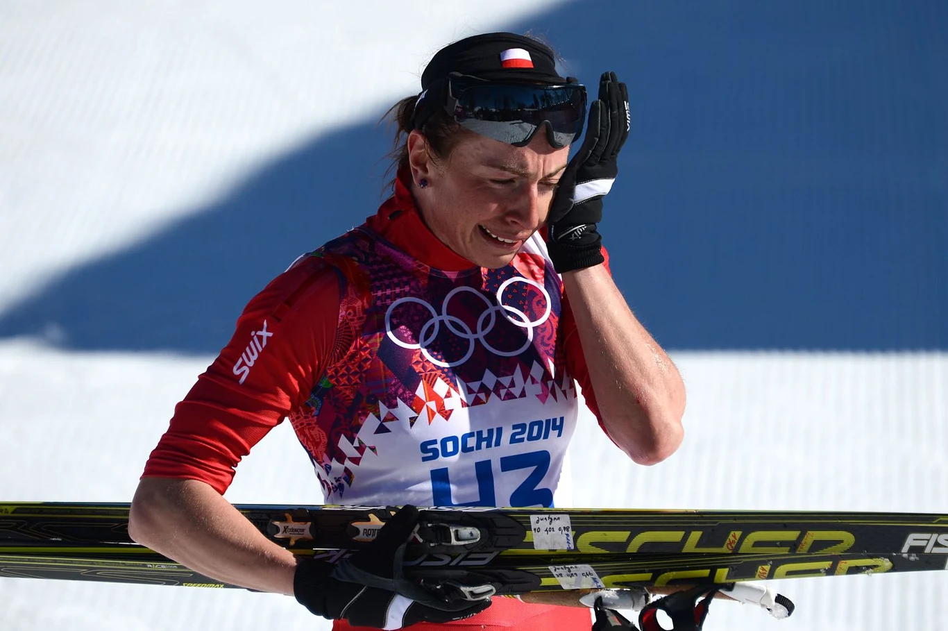 Wzruszona Justyna Kowalczyk po triumfie w Soczi