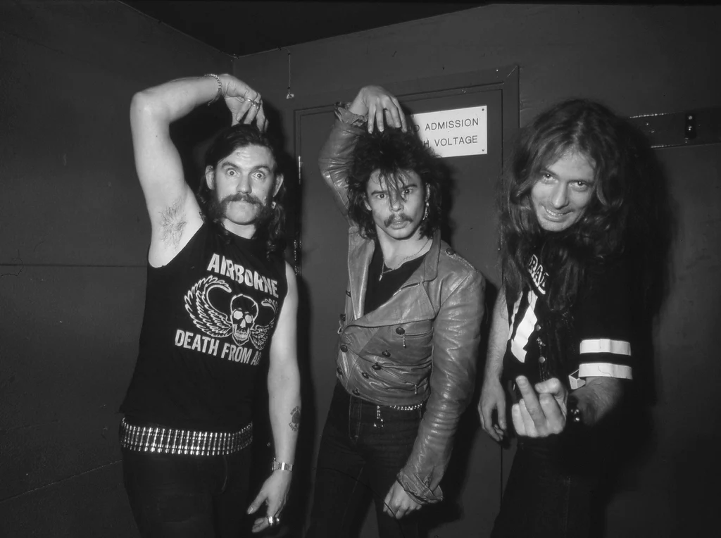 Motörhead w 1982 r.: od lewej Lemmy, Phil Taylor i Eddie Clarke