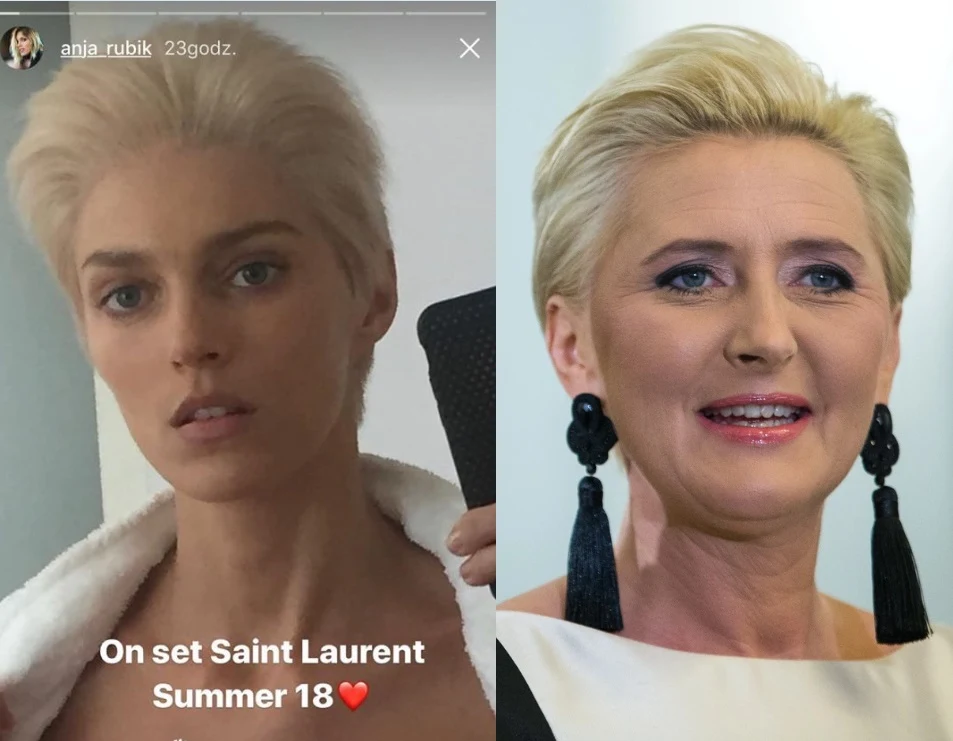 Anja Rubik zrobiła się na Agatę Dudę? (Instagram;East News)