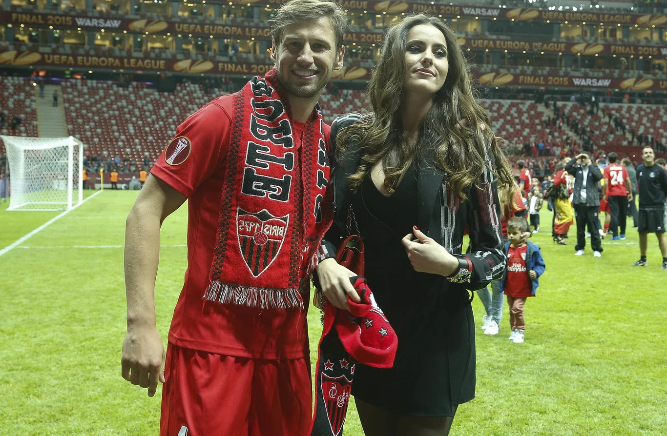Grzegorz Krychowiak i Celia Jaunat Grzegorz Krychowiak i Celia Jaunat
