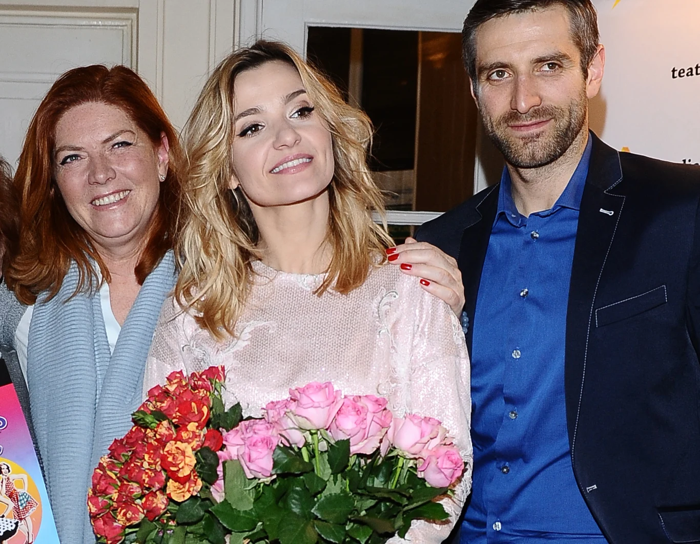 Katarzyna Dowbor z synową i synem Katarzyna Dowbor z synową i synem