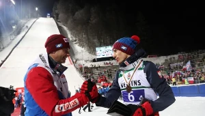 Trener reprezentacji Polski Stefan Horngacher (L) i Kamil Stoch 