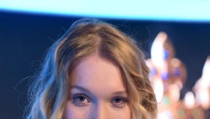 Marta Bryła na konferencji serialu "Korona królów" (grudzień 2017)