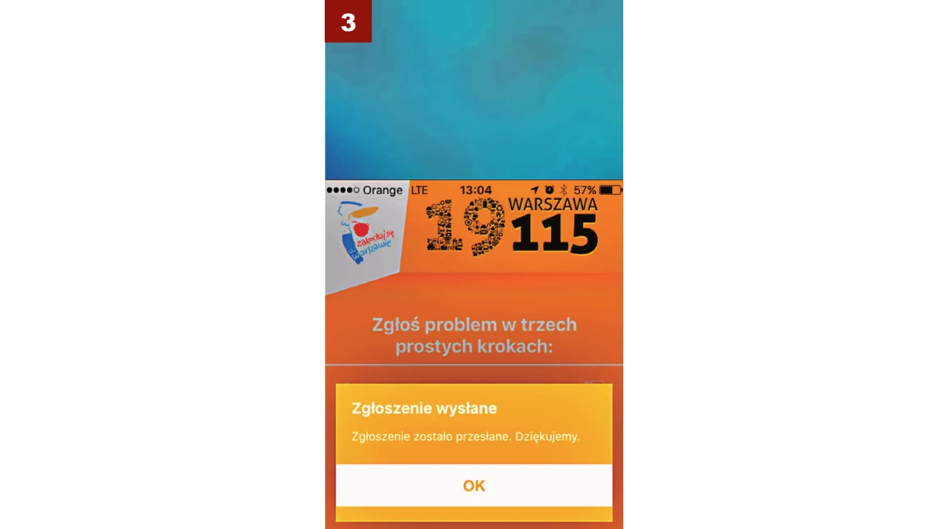 Lokalizację problematycznego miejsca można zaznaczyć na mapie lub wpisać adres ręcznie. To ostatni etap, po nim otrzymujemy potwierdzenie z numerem, jaki nadano zgłoszeniu.