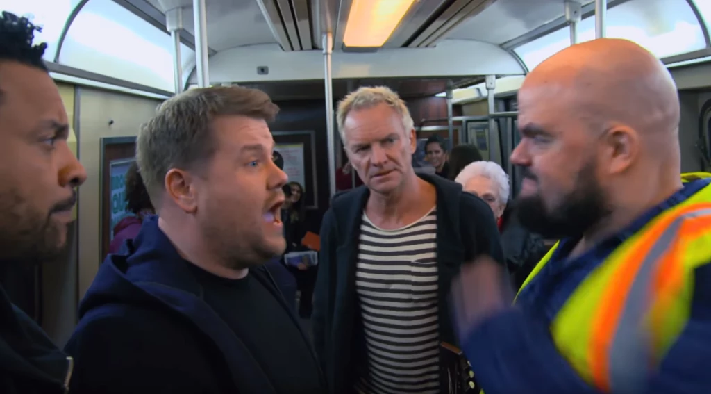 Shaggy, James Corden i Sting w nowojorskim metrze w "Carpool Karaoke"